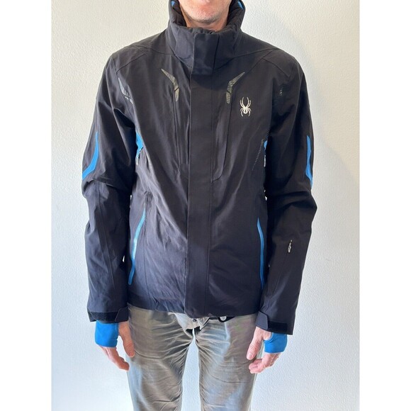 SPYDER Pinnacle Style 133032 Black Blue Ski Jacket Men's Small - Picture 1 of 15